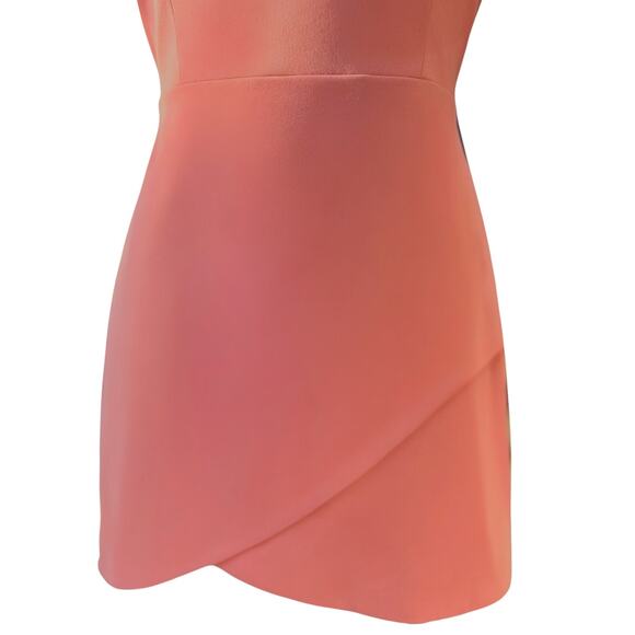 Alice & Olivia Classics Women’s Sz 2 Coral Pink Fitted Boss Bodycon Mini Dress - Picture 8 of 10
